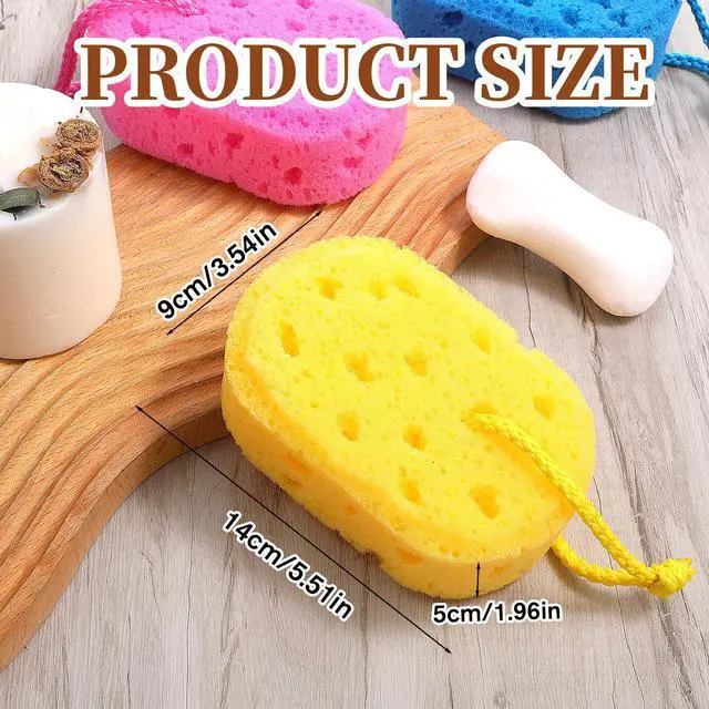 Alt view image 2 of 7 - 3PCS Sponge Loofah Body Scrubber, Exfoliating Bath Sponge, Shower Pouf Cleaning Loofahs Sponges for Bodys, Reusable Body Sponges for Women Men Washing Scrubber