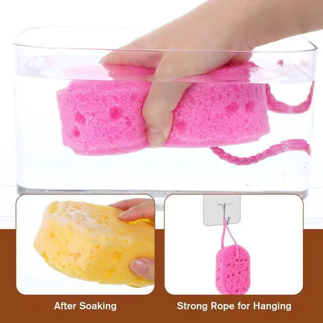 Alt view image 4 of 7 - 3PCS Sponge Loofah Body Scrubber, Exfoliating Bath Sponge, Shower Pouf Cleaning Loofahs Sponges for Bodys, Reusable Body Sponges for Women Men Washing Scrubber