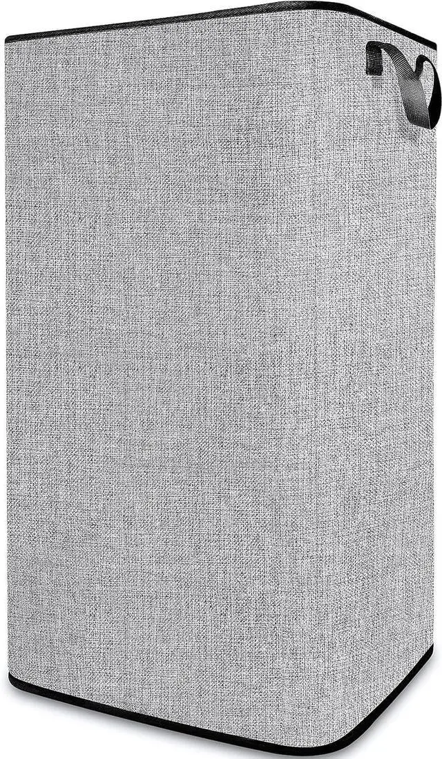 Main image of Large Laundry Basket, 80 L Collapsible Tall Hamper with Handle Grey | Dirty Clothes Hamper for Bedroom, Rectangular Sturdy Laundry Basket for College, Dorm, Towels