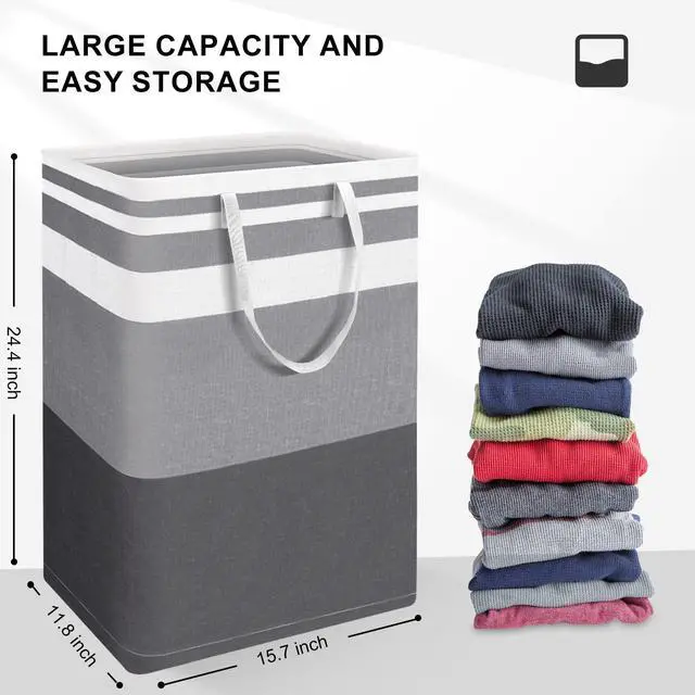 Alt view image 3 of 7 - 2-Pack Large Laundry Bag, Waterproof,Collapsible Tall Clothes Hamper with Extended Handles for Clothes Toys in the Dorm and Family,NO have Wire frame not stand up!