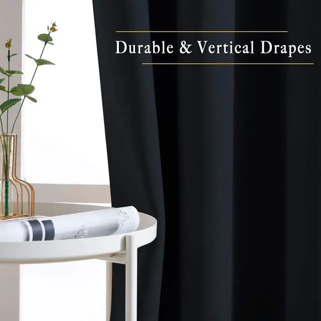 Alt view image 5 of 7 - Black Out Curtains for Bedroom 84 Inches Long, W52xL84, 2 Panels | Light Reducing Thermal Drapes Solid Grommet Room Darkening Window Treatments for Living Room