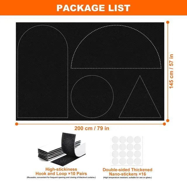 Alt view image 2 of 6 - 79x57in Blackout Curtains for Bedroom Portable Window Blinds Cover Thermal | Blackout Blinds No Drill Guard Blind for Window Shades Adhesive Temporary Room Darkening Shades for Skylight RV Dorm