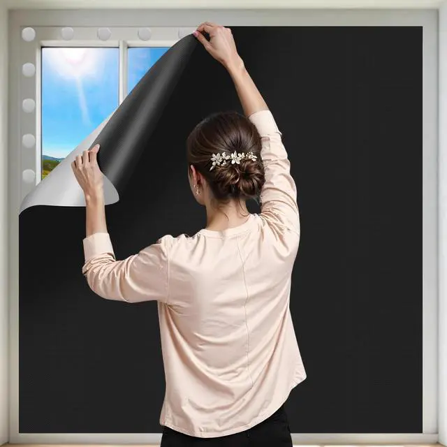 Main image of 79x57in Blackout Curtains for Bedroom Portable Window Blinds Cover Thermal | Blackout Blinds No Drill Guard Blind for Window Shades Adhesive Temporary Room Darkening Shades for Skylight RV Dorm
