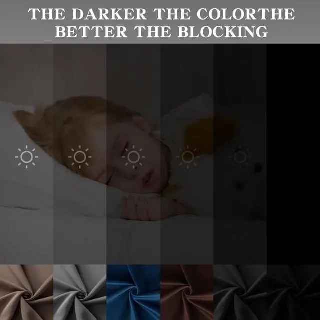 Alt view image 7 of 7 - Blackout Curtains for Bedroom Rod Pocket Black 52" W x 84" L | Living Room | Rod Pocket | Privacy | Room Darkening | Thermal | Insulated | Window Drape