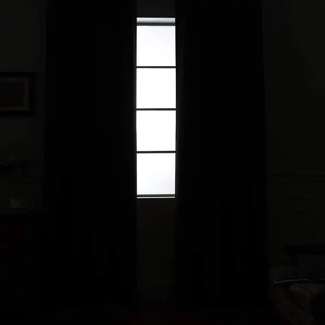 Alt view image 2 of 7 - Blackout Curtains 38x84 inch Black Thermal Drapes-Bedroom | 2 panels,room darkening,thermal insulated,noise reducing,privacy protection,grommet window treatment,living room study dining