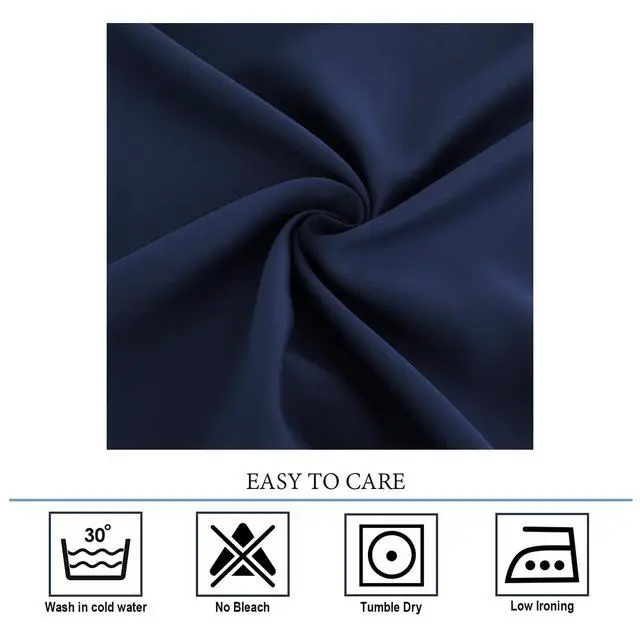 Alt view image 6 of 7 - Blackout Curtains for Bedroom Grommet Thermal Insulated Room Darkening Curtains (42 x 84 Inch, 2 Panels, Navy Blue)