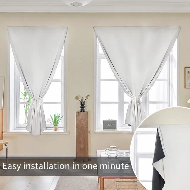 Alt view image 7 of 7 - 100% Blackout Self Adhesive Curtains Small Window