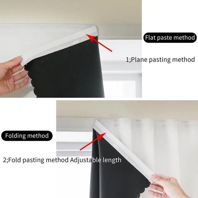 Alt view image 4 of 7 - 100% Blackout Self Adhesive Curtains Small Window