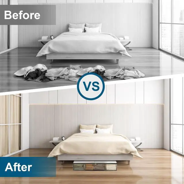 Alt view image 5 of 7 - 2 Pack Under Bed Storage Containers Bins, Humid-Proof Plastic Underbed Storage Bins, Clothes Storage and Organization Bags, Under the Bed Blanket Storage with Handles for Clothes, Bedroom