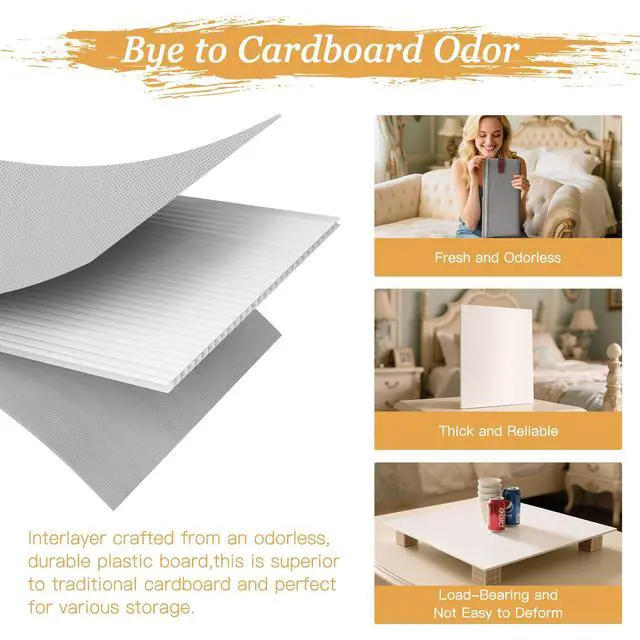 Alt view image 3 of 7 - Under Bed Storage Bins with Clear PVC Lids 2 Pack Large Underbed Organizers with Heavy-Duty Handles, Reinforced with 800G PP Panels & 80G Non-Woven Fabric Waterproof & Foldable, Gery