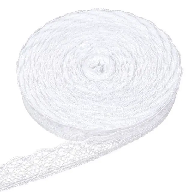 Alt view image 7 of 7 - 30-Yard Lace Ribbon for Scrapbooking & Crafts, 0.5 inch Width | White Lace Trim Ribbon, Polyester Ribbon for Wedding, Gift Wrapping & DIY Projects, Washable Non, Fraying Decorative Trim