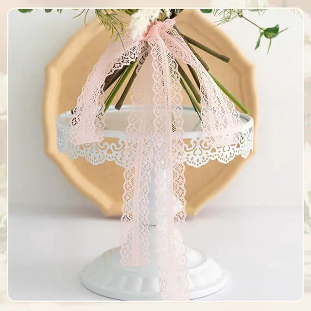 Alt view image 2 of 7 - White Lace Ribbon, 50-Yard Vintage Jacquard Ribbon Floral Decorative Trim | Elegant Jacquard Fabric Ribbon Trim for Sewing Crafts, Wedding Decoration, Gift Wrapping, Apparel Accessories