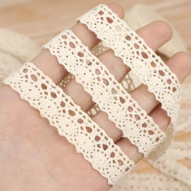 Alt view image 3 of 6 - 54 Yards Beige Lace Ribbon Vintage Sewing Crochet Ribbon Trimming for DIY Scrapbooking Wedding Crafts Supply (Beige)