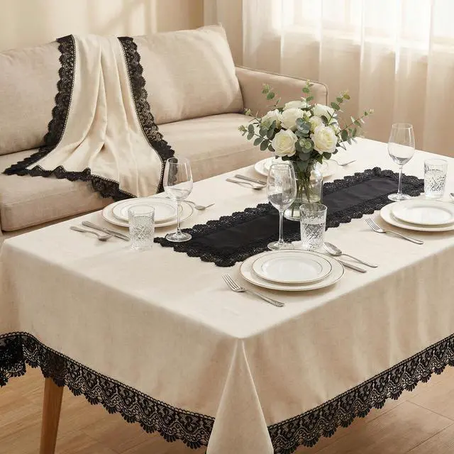 Alt view image 4 of 7 - Venice Lace Trim, Black, 3.5 Inch Wide | Floral Embroidered.Durable, soft, and perfect for bridal, gothic decor, and sewing.