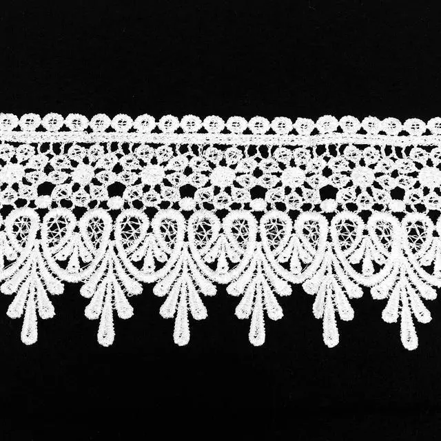 Alt view image 5 of 6 - 5 Yard Pure White Floral Lace Edge Trim 9cm Ribbon Edging Trimmings | Wedding Dress Embellishment Gift Party Decoration Applique DIY Sewing Crafts