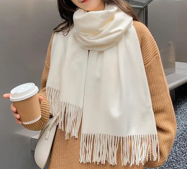 Alt view image 7 of 7 - Winter Scarf for Women Cold Weather - Soft Warm Shawls Scarves with Tassels | Soft warm winter scarf for women with tassel design, 78.7''×26.8'' size, cozy cold weather shawl for daily wear