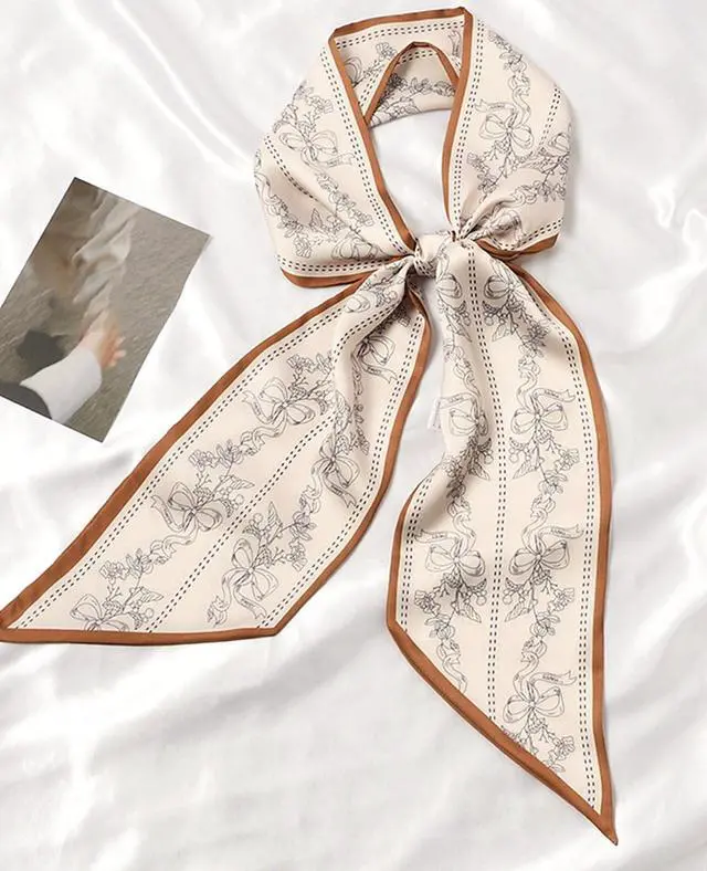 Alt view image 6 of 6 - Head Scarf Hair Neck Scarves For Women Purse Bag Scarfs For Handbags Silky Long Thin Satin Headscarf Fashion Lightweight 59 * 5.9inch B17