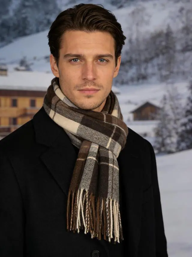 Alt view image 6 of 7 - Winter Plaid Scarf for Women Vintage Oversized Winter Scarves Shawls Wraps Blanket with Tassel