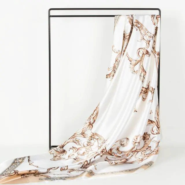 Alt view image 5 of 7 - Head Scarf for Women Like Silk Scarf Hair Scarf Printed Square Scarf Bandanas for Women 35 Inches