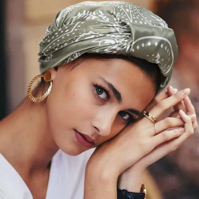 Alt view image 5 of 7 - 4PCS Head Scarf for Women 35 Silk Feel Hair Scarf | Satin Neck Scarfs, Square Bandana Hair Wraps, Head Scarves for Sleeping, Travel, Hair Protection, Daily Wear