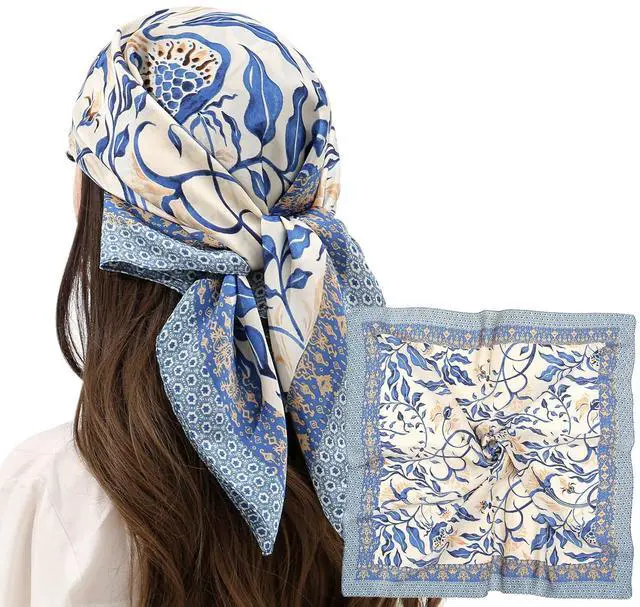 Main image of Womens Head Hair Scarf Like Satin Silk Scarf Sleeping Hair Wrapping Night 27.5"