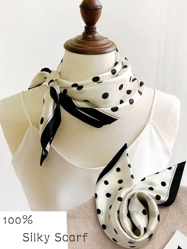 Alt view image 6 of 7 - Hair Bandanas Scarf For Women Lightweight Fashion Neck Silk Satin Head Scarves For Sleeping Handbags Scarf-9