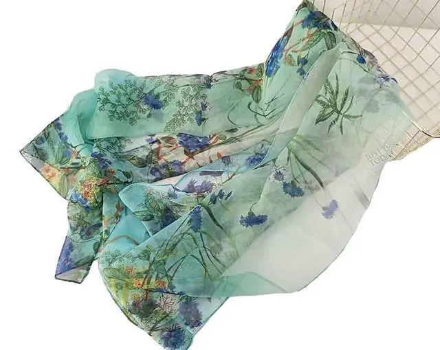 Alt view image 2 of 4 - Scarfs for Women Lightweight Scarves Elegant Floral Pattern Sheer Scarfs Shawls Wraps (YH-120)