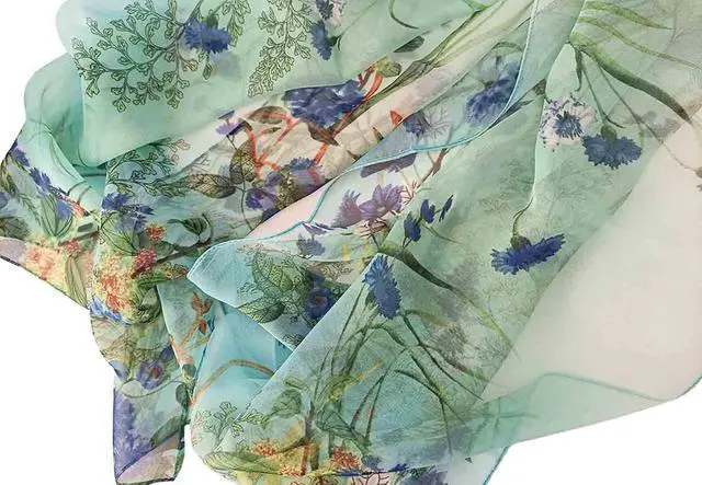 Alt view image 3 of 4 - Scarfs for Women Lightweight Scarves Elegant Floral Pattern Sheer Scarfs Shawls Wraps (YH-120)