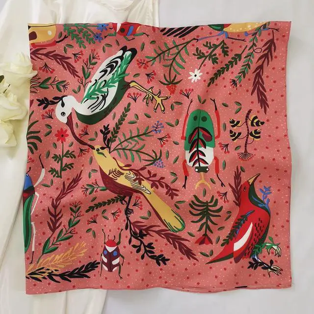 Alt view image 2 of 6 - Silk Like Head Scarf for Women - Satin Large Hair Scarves - 35" Square Silk Hair Wrap for Sleeping with Gift Packed