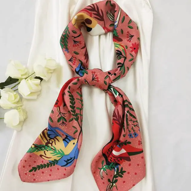 Alt view image 4 of 6 - Silk Like Head Scarf for Women - Satin Large Hair Scarves - 35" Square Silk Hair Wrap for Sleeping with Gift Packed