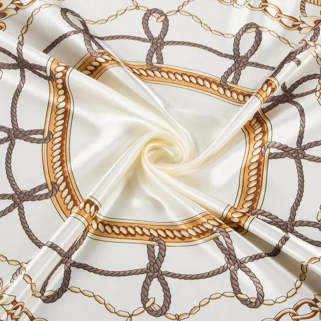 Alt view image 6 of 7 - Head Scarf for Women Like Silk Scarf Hair Scarf Printed Square Scarf Bandanas for Women 35 Inches