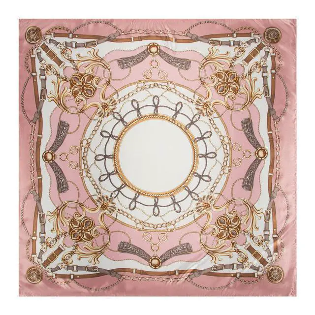 Alt view image 7 of 7 - Head Scarf for Women Like Silk Scarf Hair Scarf Printed Square Scarf Bandanas for Women 35 Inches