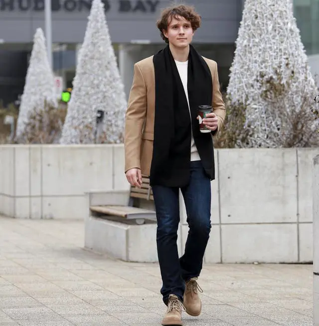 Alt view image 4 of 6 - Mens Winter Scarf Soft Warm Long Black Scarf for Men | Classic plaid, solid and striped styles in a versatile 72 x 12 in design for daily wear, commuting and winter gifting