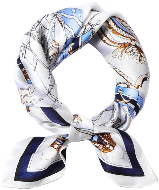 Main image of 27.5" Mulberry Silk Feeling Head Scarf Women's Fashion Square Neck Satin Scarfs for Bag Hair Scarves Gift(A9)
