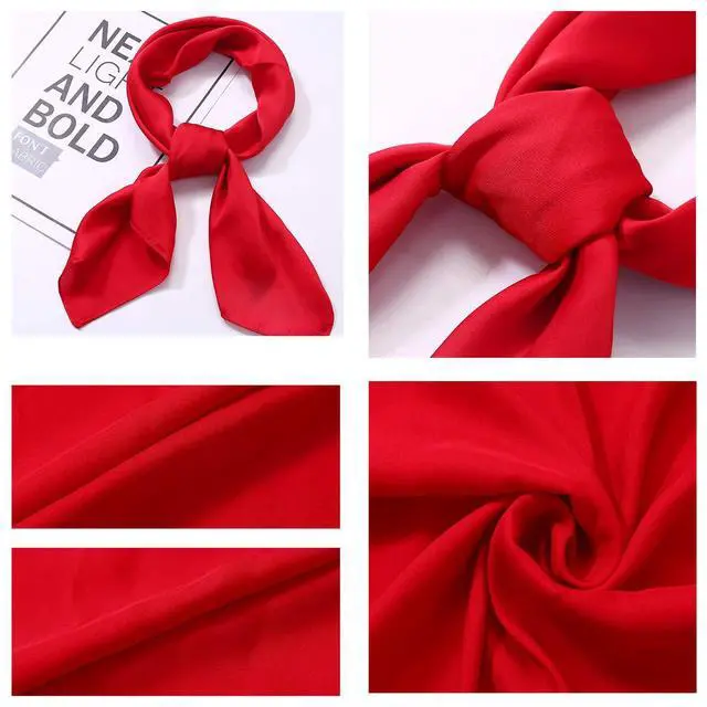 Alt view image 6 of 7 - Hair Scarf Satin Head Neck Scarfs for Women (red), Medium