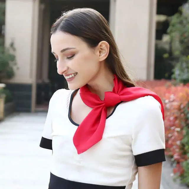 Alt view image 7 of 7 - Hair Scarf Satin Head Neck Scarfs for Women (red), Medium