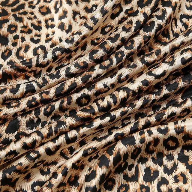 Alt view image 6 of 7 - WomensLeopard Print Silk Hair Head Scarf 35" Satin Neck Scarf Wrap Large Lightweight Bandana Fashion Accessories