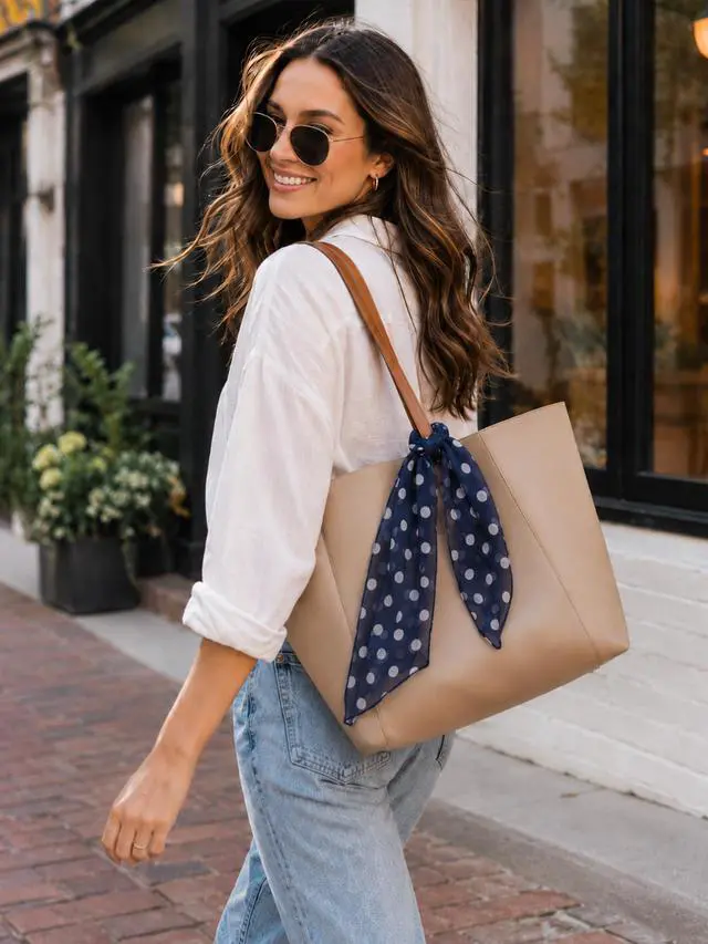 Alt view image 3 of 7 - 50s Chiffon Scarf Sheer Square Neck Head Scarf for Women, Navy and White Dot