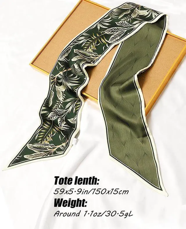 Alt view image 3 of 5 - Head Scarf Hair Neck Scarves For Women Purse Bag Scarfs For Handbags Silky Long Thin Satin Headscarf Fashion Lightweight 59 * 5.9inch B15