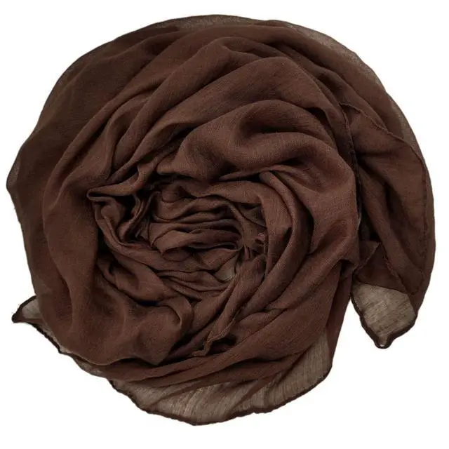 Alt view image 2 of 6 - Women's Cotton Scarves Lady Light Soft Fashion Solid Scarf Wrap Shawl (One Size, coffee)