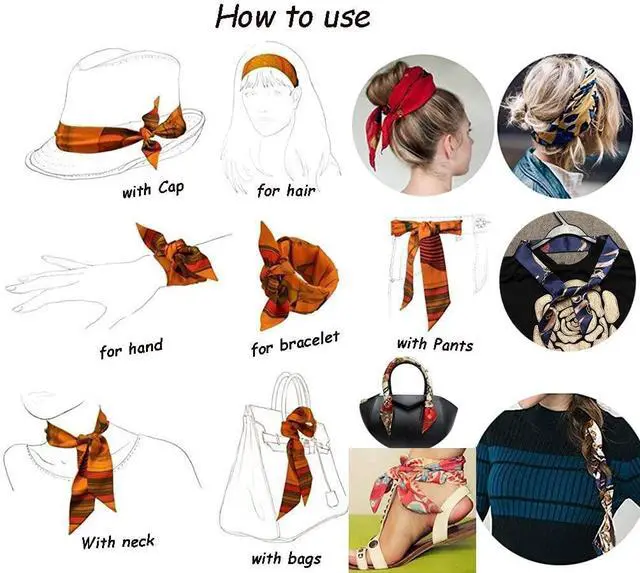 Alt view image 7 of 7 - 2/6/10Pack Scarf Bags for Women Handbag Scarfs Band Hair Neck Scarves Fashion Gifts