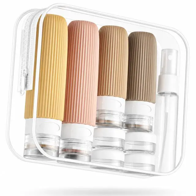 Main image of 16 Pack Travel Bottles Set, TSA Approved Leak Proof Silicone Squeezable Containers for Toiletries, Refillable Travel Accessories for Conditioner, Shampoo, Lotion & Body Wash Accessories