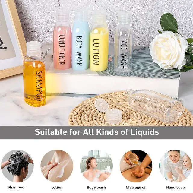 Alt view image 5 of 6 - Travel Bottles for Toiletries 6 PCS 3.4oz Plastic Bottles Clear | 100ml Travel Size Containers TSA Approved Leak Proof Squeeze Bottles with Flip Cap for Toiletries, Shampoo & Lotion