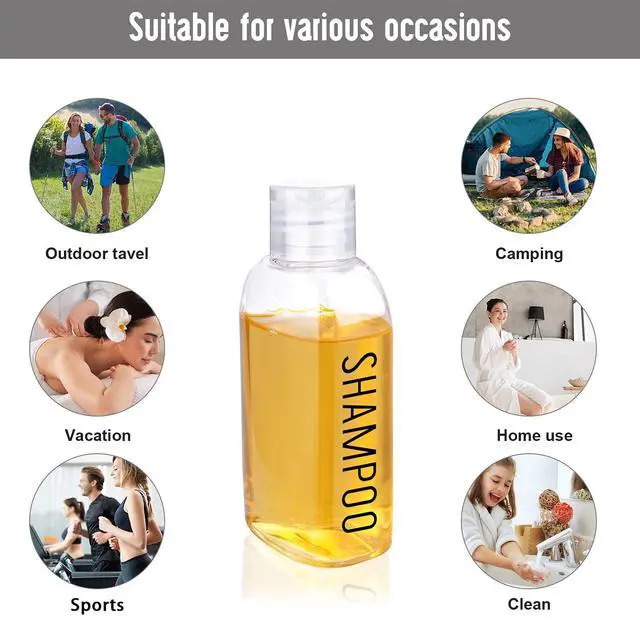 Alt view image 6 of 6 - Travel Bottles for Toiletries 6 PCS 3.4oz Plastic Bottles Clear | 100ml Travel Size Containers TSA Approved Leak Proof Squeeze Bottles with Flip Cap for Toiletries, Shampoo & Lotion