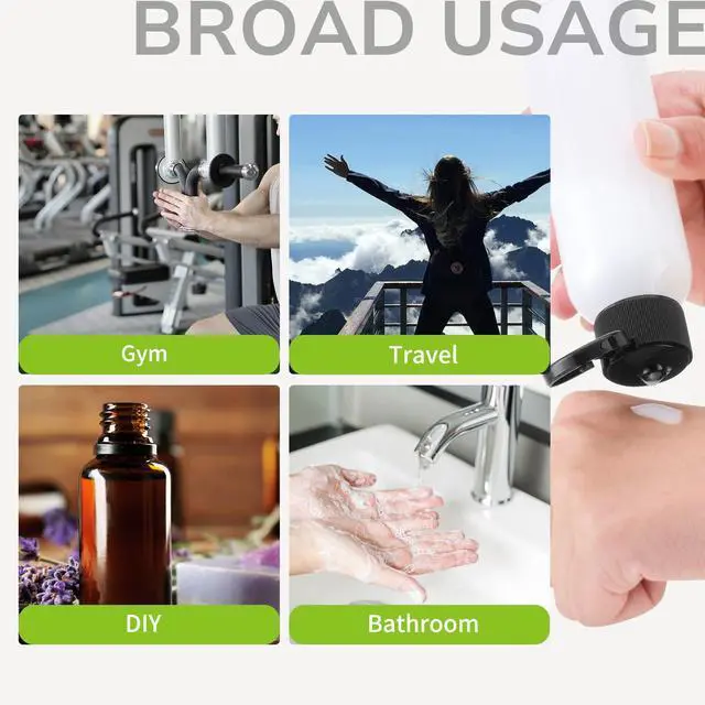 Alt view image 5 of 6 - 3.4 oz Travel Bottles for Toiletries, Plastic Shampoo Containers | 5pcs small size dispenser, clear squeeze tubes, leak proof, small empty for liquid, lotion, conditioner, soap, 100 ml, TSA