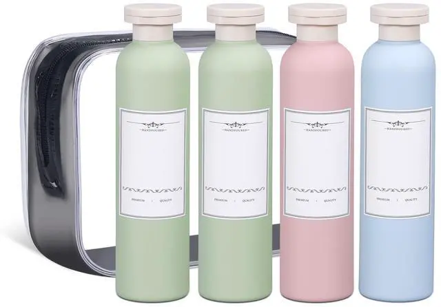 Main image of Plastic Leak Proof Travel Bottles for Toiletries, TSA Approved Travel Size Containers, Squeeze Bottles Refillable for Shampoo, Lotion & Body Wash (Blue+Pink+Green, 8.8 oz)