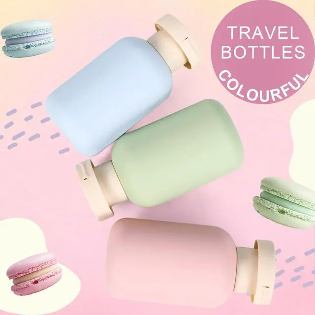 Alt view image 5 of 7 - Plastic Leak Proof Travel Bottles for Toiletries, TSA Approved Travel Size Containers, Squeeze Bottles Refillable for Shampoo, Lotion & Body Wash (Blue+Pink+Green, 8.8 oz)