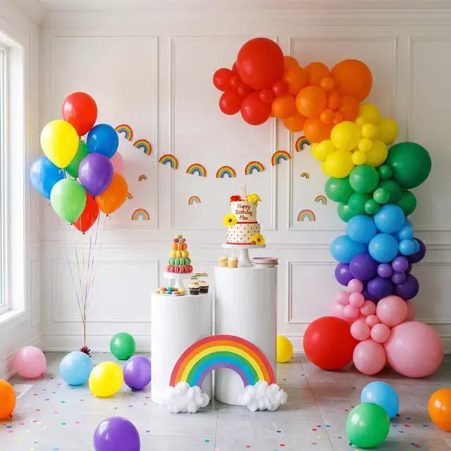 Alt view image 3 of 7 - Rainbow Balloons 120pcs Party Balloons for Birthday Decorations | Thick Latex Rainbow Balloons Bulk for Back to School Birthday Party Decorations Baby Shower, Assorted Colors 120pcs 12 Inch