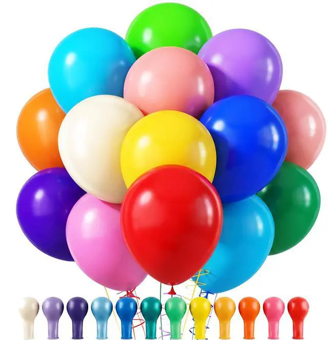 Main image of Rainbow Balloons 120pcs Party Balloons for Birthday Decorations | Thick Latex Rainbow Balloons Bulk for Back to School Birthday Party Decorations Baby Shower, Assorted Colors 120pcs 12 Inch