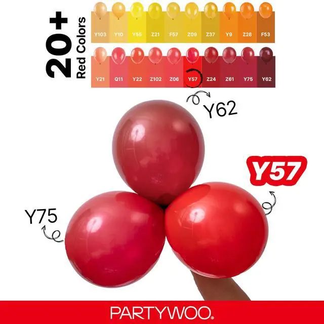 Alt view image 4 of 7 - Red Balloons 140pcs Different Sizes of 18 12 10 5 Inch | Balloons for Birthday Graduation Bachelorette Citizenship Anniversary Cherry Casino Theme Party Decorations Red-Y57